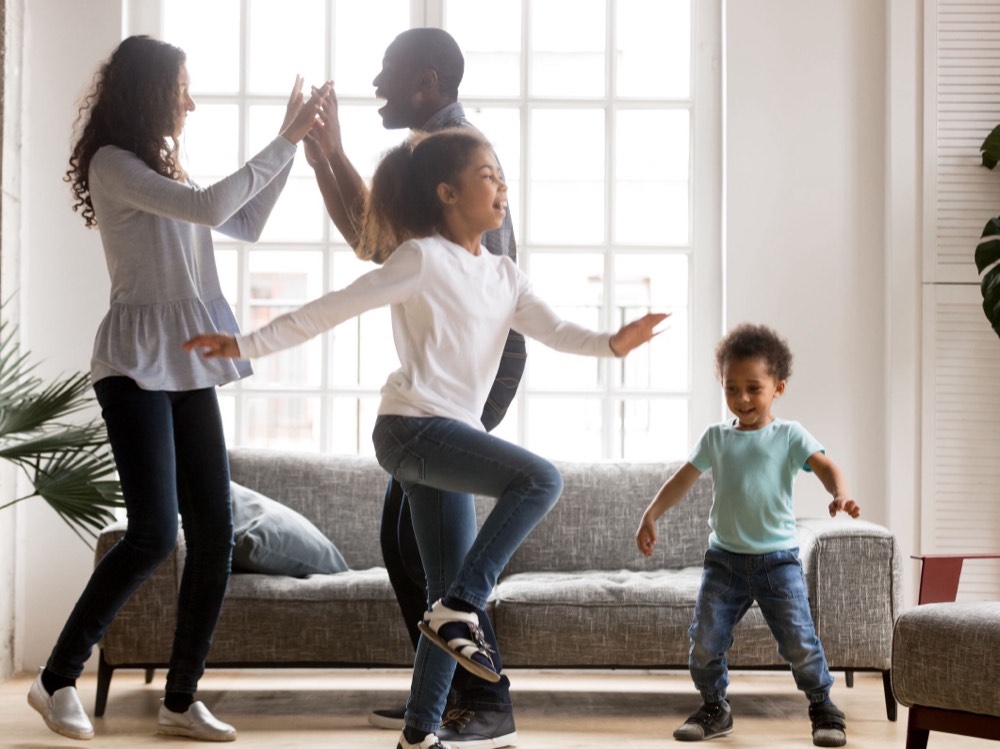 A happy family at home